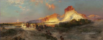トーマス・モラン Painting - ワイオミング州のグリーンリバークリフの風景 トーマス・モラン